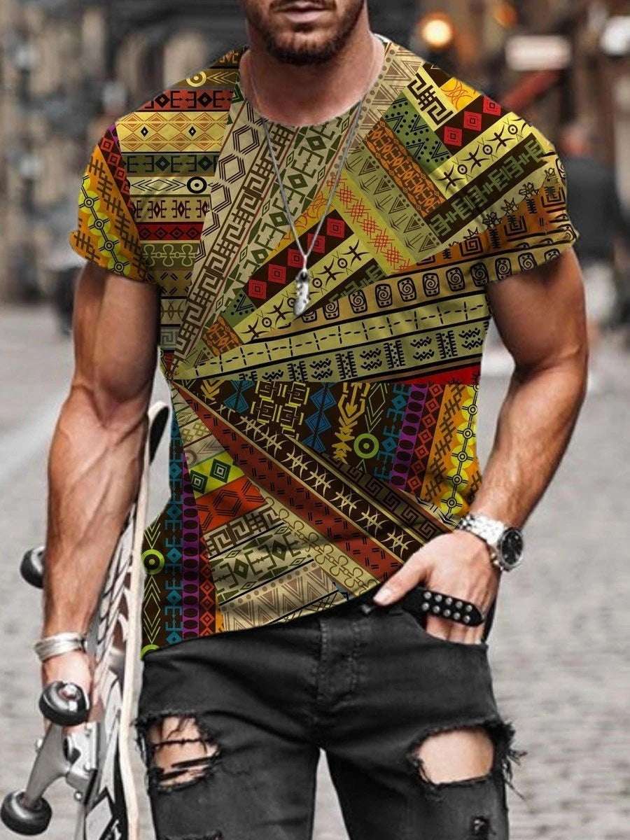 Digital Printed Round Neck T-Shirt – Short Sleeve Casual Tee Digital Printed Short-sleeved Round Neck | Ectron Online