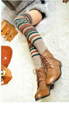 Warm thick cotton socks color knee pads boots socks Warm thick cotton socks color knee pads | Ectron Online