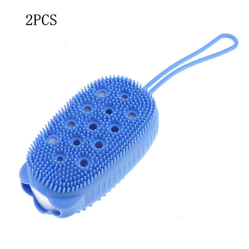 {{ brand }} Silicone Massage Bath Brush for Relaxing and Effective Cleaning Blue 2PCS - Silicone Massage Bath Brush