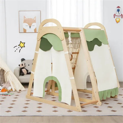 6-in-1 Wooden Kids Jungle Gym Playset | Indoor Climbing Set 6-in-1 Wooden Kids Jungle Gym Playset | Ectron Online