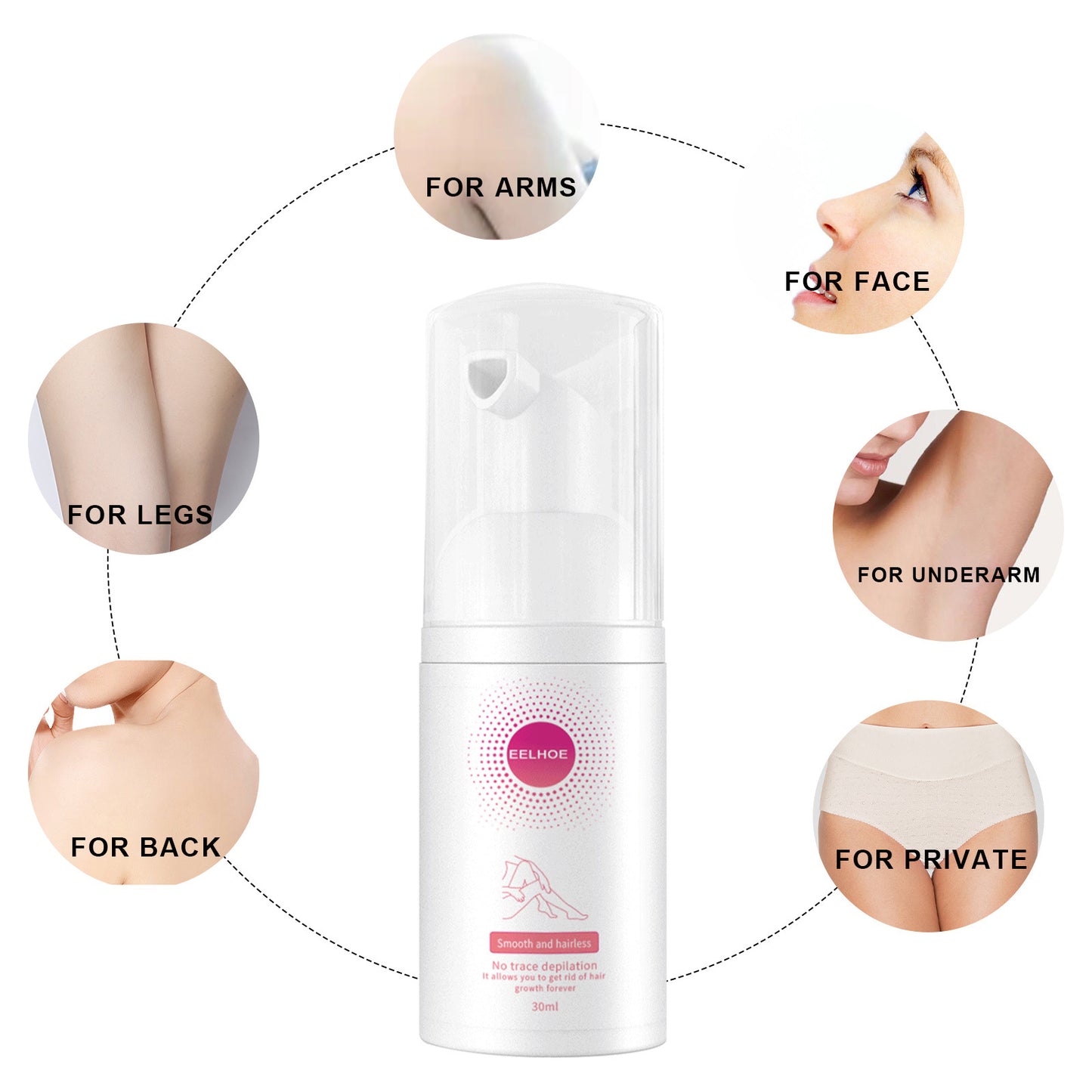 Painless Hair Removal Spray Mousse - Gentle Depilatory Foam for Arms & Legs