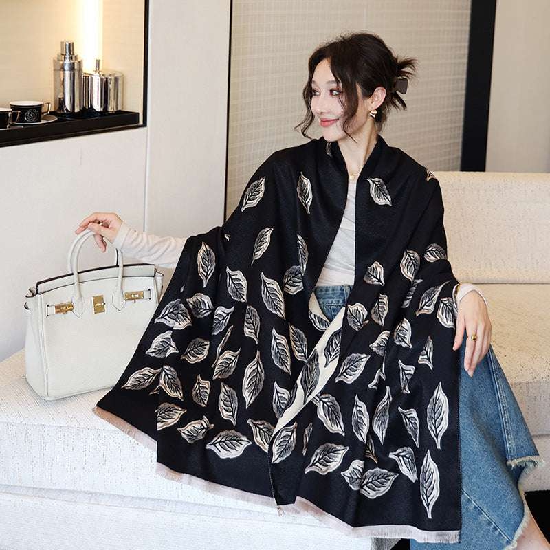 Women's Versatile Thickened Warm Cashmere Scarf Female Versatile Fashion Thickened Warm Cashmere Scarf | Ectron Online