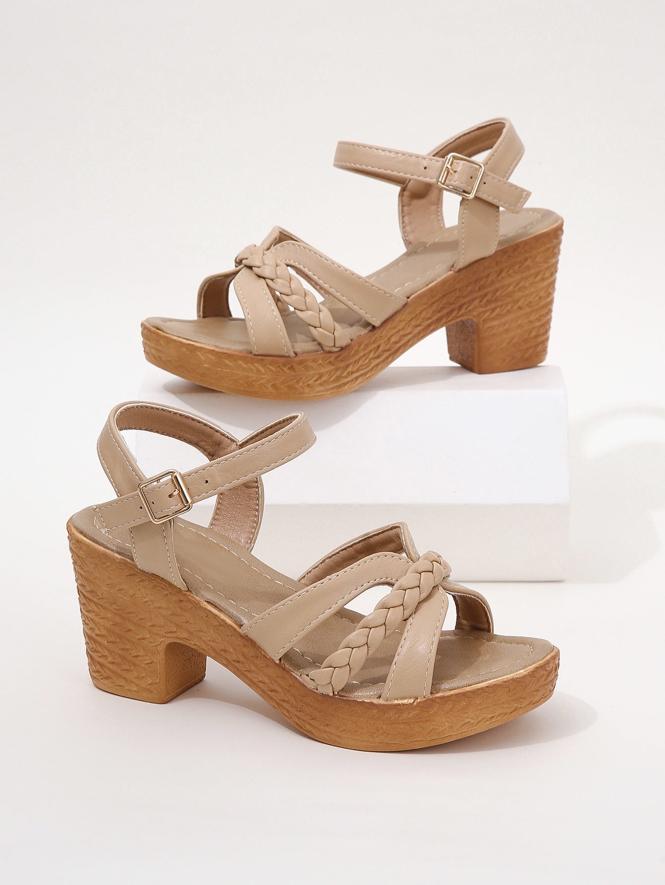 Round Head Chunky Heel Ankle-Strap Buckle Sandals – Women’s Foreign Trade Round Head Chunky Heel Ank | Ectron Online