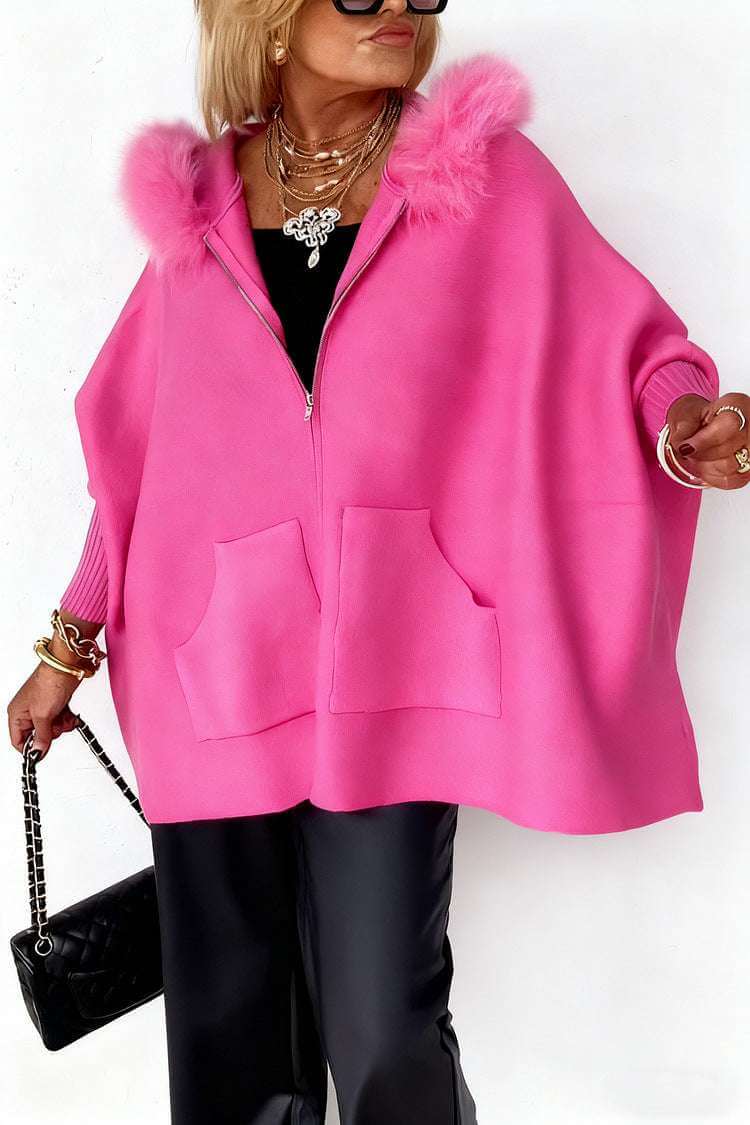 INS Plush Hooded Zip-Up Cardigan Ins Plush Hooded Cardigan Fashion Warm P | Ectron Online