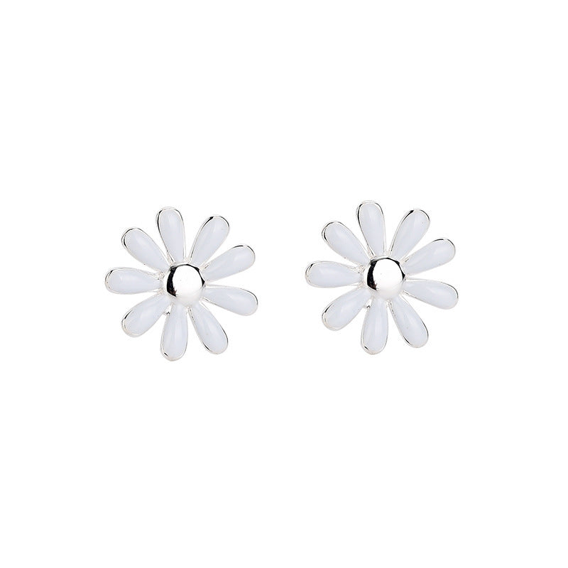 S925 Sterling Silver Sweet Daisies Stud Earrings