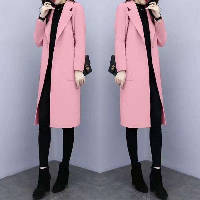 Women's Loose Wool Overcoat - Mid-length & Warm Style Mid-length Loose Wool Overcoat Women's C | Ectron Online