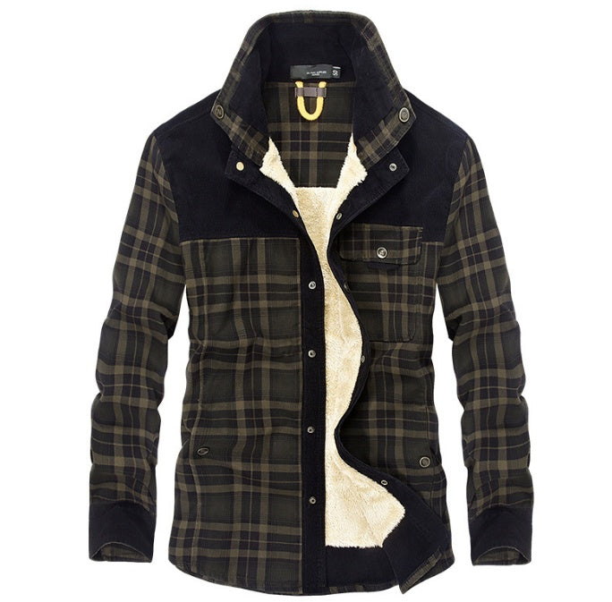 Military Style: Men's Plaid Fleece Jacket for Winter Jackets & Outerwear for Men | Ectron Online