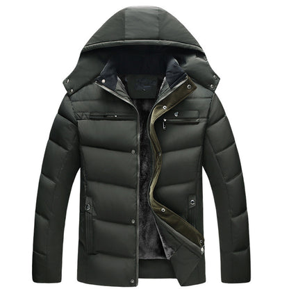 Hooded slim fit plus down padded down jacket men