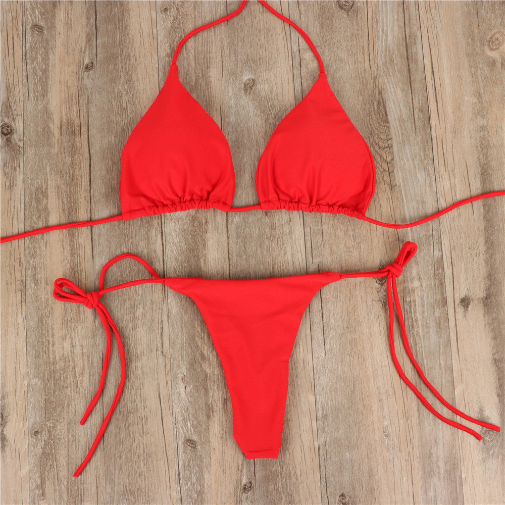 2pcs Women’s Halterneck Lace-Up Bikini – Sexy Adjustable Swimsuit 2pcs Halterneck Lace-up Bikini Women Sum | Ectron Online