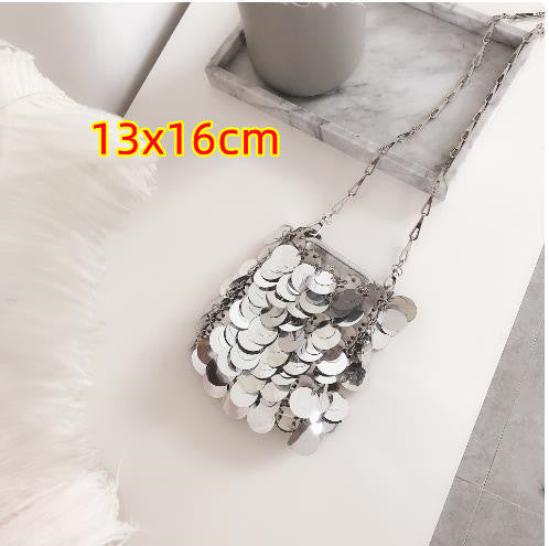 Chain Glitter Sequin Bling Shoulder Bag - Sparkling & Stylish Chain Glitter Sequin Bling Shoulder Bag | Ectron Online