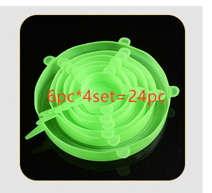 {{ brand }} Stretchable Silicone Freshness Bowl Cover Green 24pcs 120G - Multifunctional Stretchable Silicone Freshness Bowl Cover