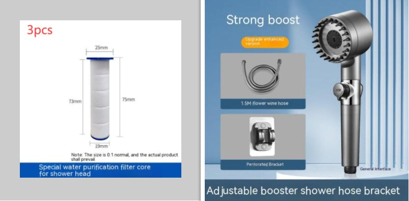 Third Gear Adjustable Supercharged Shower Head with Hose Strong Supercharged Shower Head | Ectron Online