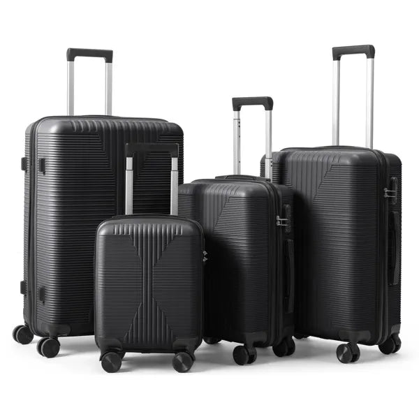 4-in-1 PP Trolley Case Set - Black Non-TSA Customs Lock 4-in-1 PP Trolley C | Ectron Online