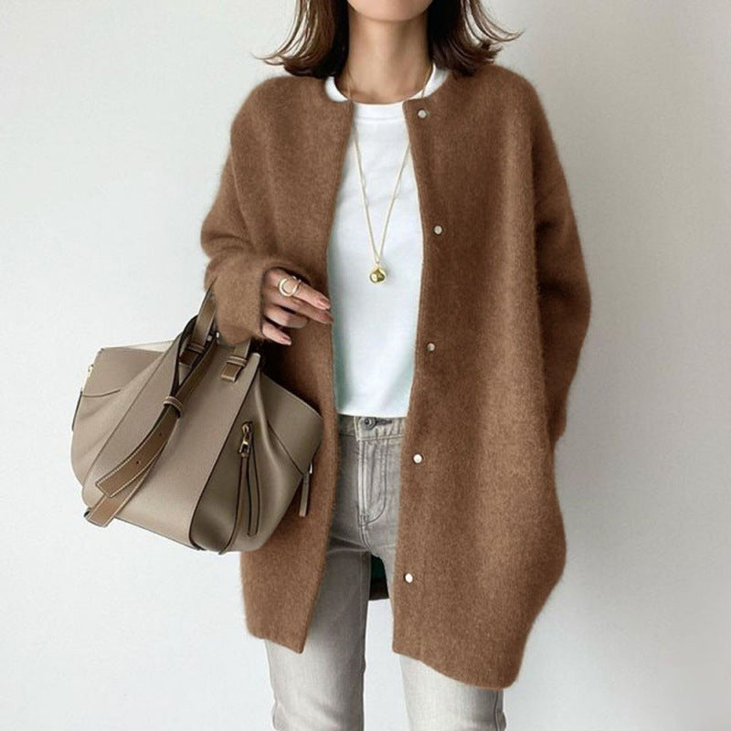 Women's Single Breasted Knitted Cardigan Ins Single Breasted Cardigans Fashion Solid Color Knitted Jacket Women's Autumn Spring Clothing | Ectron Online