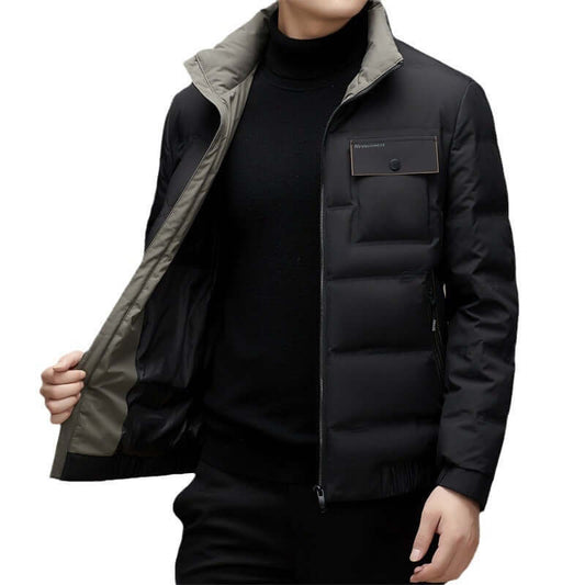 Men's Short Thickened Down Jacket Men's Winter Stand Collar Short Thickene | Ectron Online