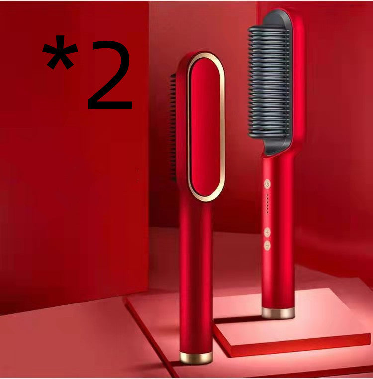 2-in-1 Hair Straightener Hot Comb with Negative Ion Curling Tong New 2 In 1 Hair Straightener Hot Comb Ne | Ectron Online