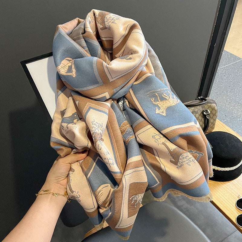 Carriage Artificial Cashmere Scarf & Dual-Use Shawl Carriage Artificial Cashmere Scarf Women's Dual-use Air Conditioning Shawl | Ectron Online