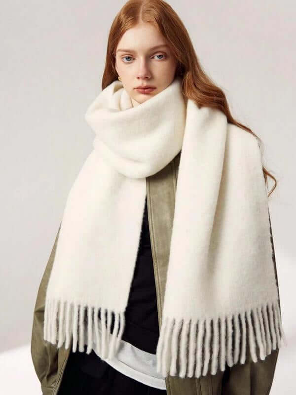 High Quality Wool-Like Solid Color Scarf Women's Wool-like Autumn And Winter Soli | Ectron Online