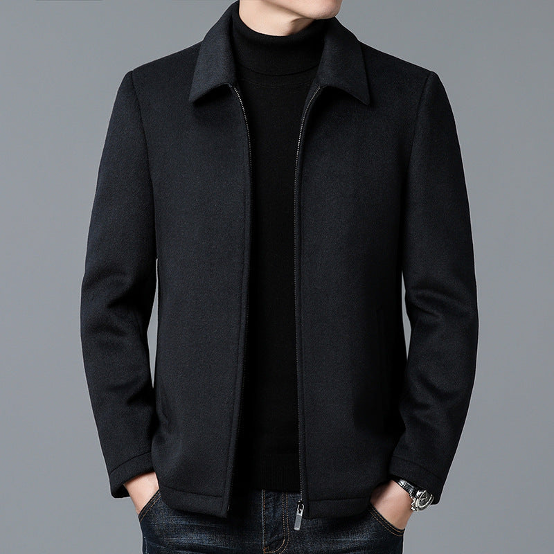 Men's Casual Woolen Jacket Men's Casual Polo Collar Woolen Jacket W | Ectron Online