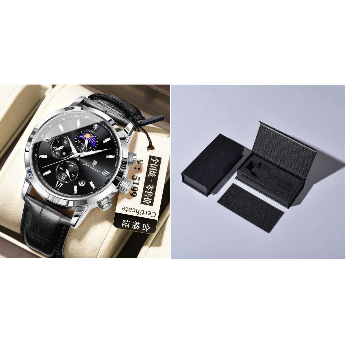 Men's Moon Phase Multi-function Chronograph Watch Men's Watch With Moon Phase And Multi-fu | Ectron Online