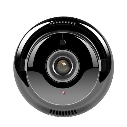 Black security camera on a white background