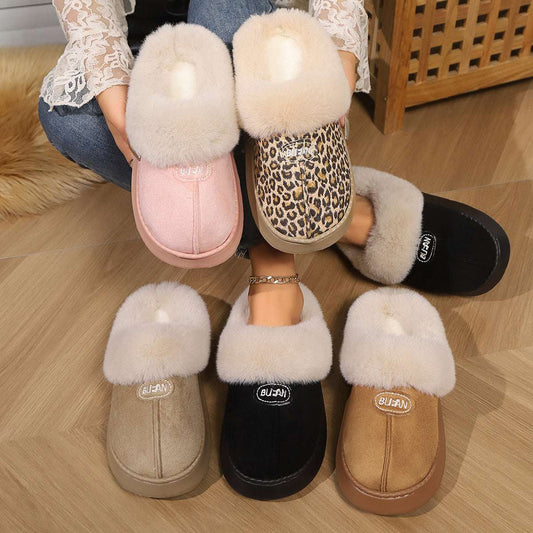 Couple's Simple Autumn And Winter Indoor Half-covered Heel Slippers