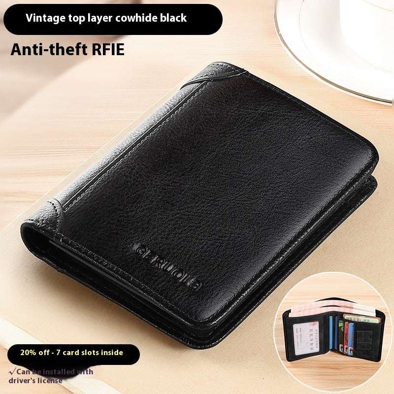 Ultra-Thin Genuine Leather Wallet Genuine Leather Anti-theft Swiping Ultra | Ectron Online
