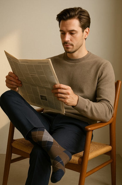 Men's Subtle Argyle Dress Socks