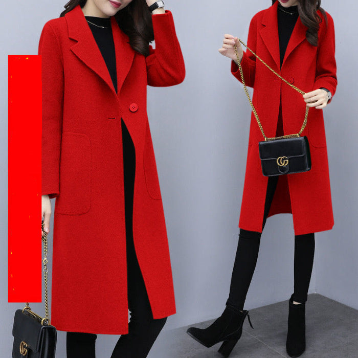 Women's Loose Wool Overcoat - Mid-length & Warm Style Mid-length Loose Wool Overcoat Women's C | Ectron Online