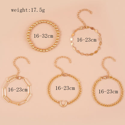 Alloy Chain Bracelet 5-piece Set