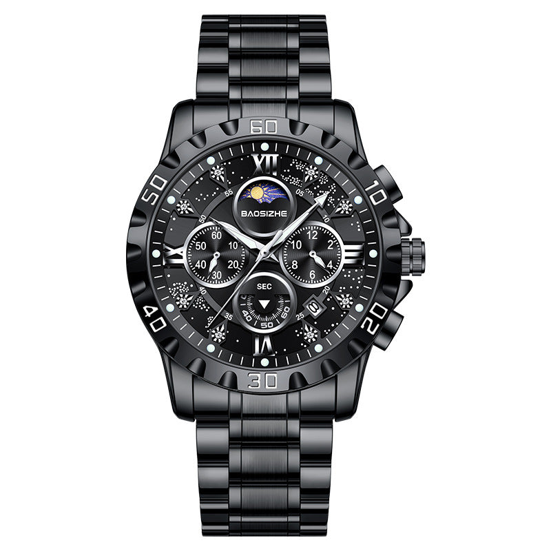 Men's Waterproof Quartz Watch Automatic Non-mechanical Watch Steel Bel | Ectron Online