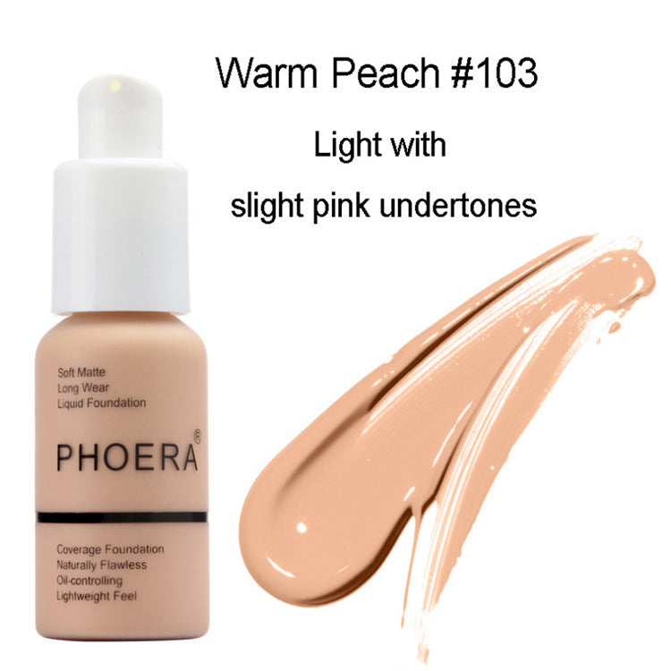 Full-Coverage Foundation: Long-Lasting and Natural Explosive Press Type Oil Control Natural Color Matte Concealer Foundation Cream | Ectron Online