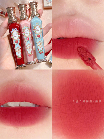 Flower Knows Strawberry Rococo Series Embossed Blush Velvet Matte Lip Glaze