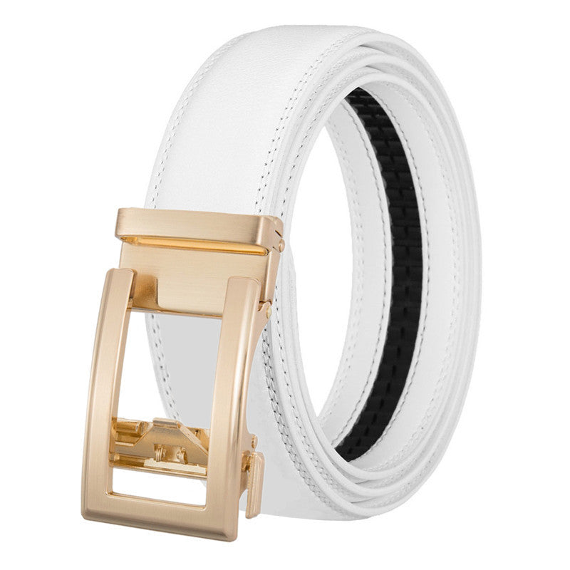 Men's Leather Belt - Automatic Buckle, Two-Layer Cowhide Men's Leather Belt Automatic Buckle | Ectron Online