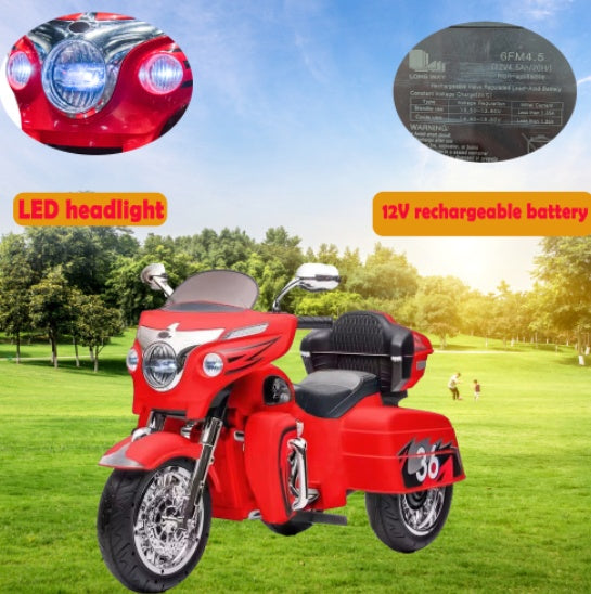 12V Two-Seat Kids Electric Motorcycle - 3-Wheel Ride-On Motorbike Kids Motorcycle,ride On Motorcycle,Kids | Ectron Online