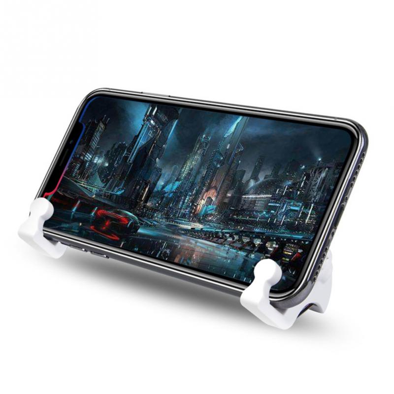 Smartphone gaming trigger controller with two white trigger grips attached