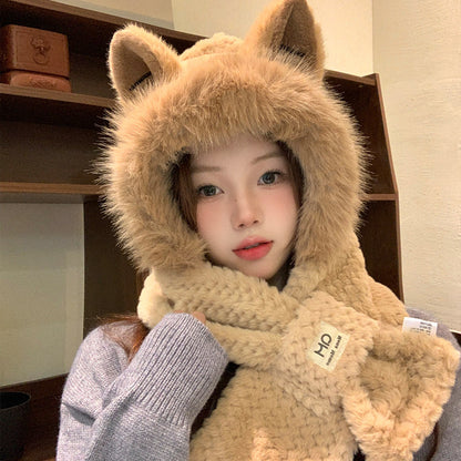 Cute Furry Fox Ear Hat | Warm Winter Plush Animal Ear Beanie Autumn And Winter Cute Furry Fox Ear Hat | Ectron Online