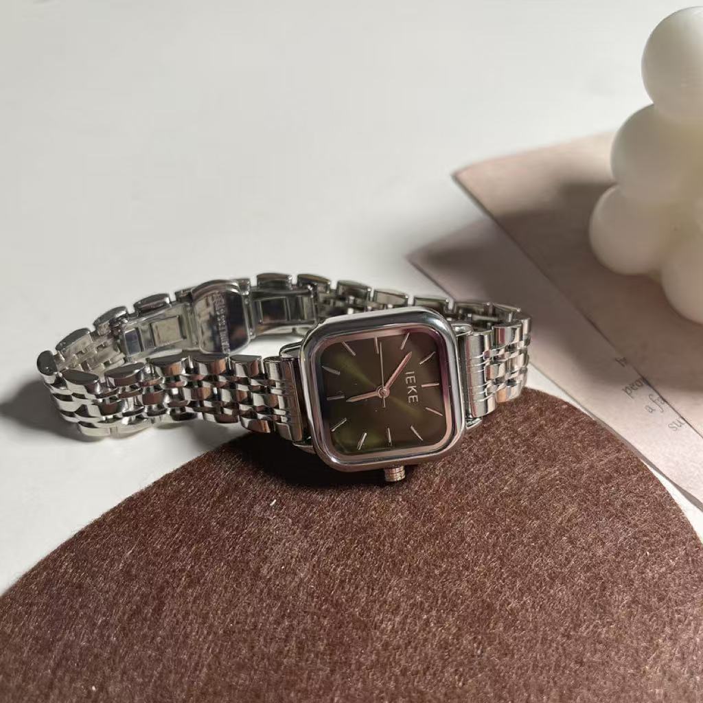 Light Luxury Square Steel Watch for Women Square Steel Belt Light Luxury Quartz Wa | Ectron Online