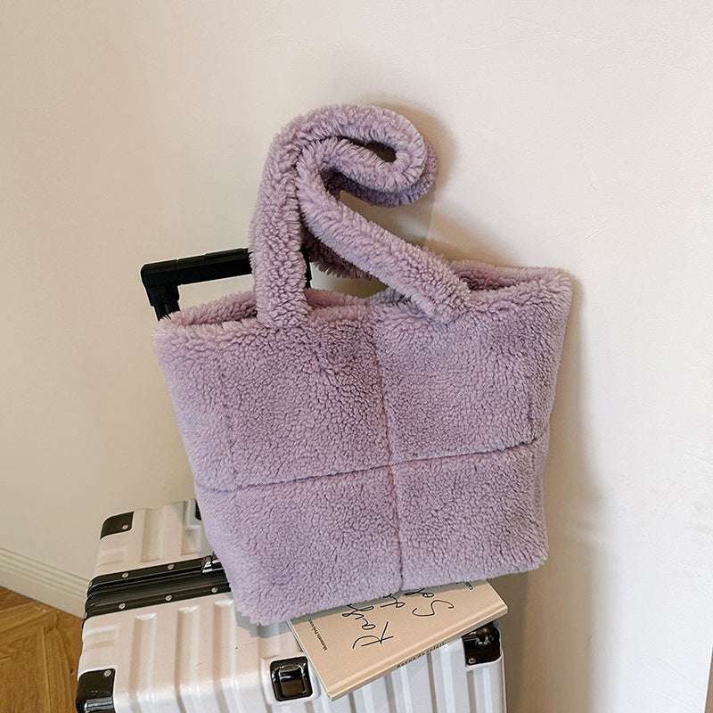 Luxury Plush Bag - Winter Fashion Cute Tote Handbag Women's Designer Luxury Plush Bag Winter | Ectron Online