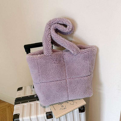 Luxury Plush Bag - Winter Fashion Cute Tote Handbag Women's Designer Luxury Plush Bag Winter | Ectron Online