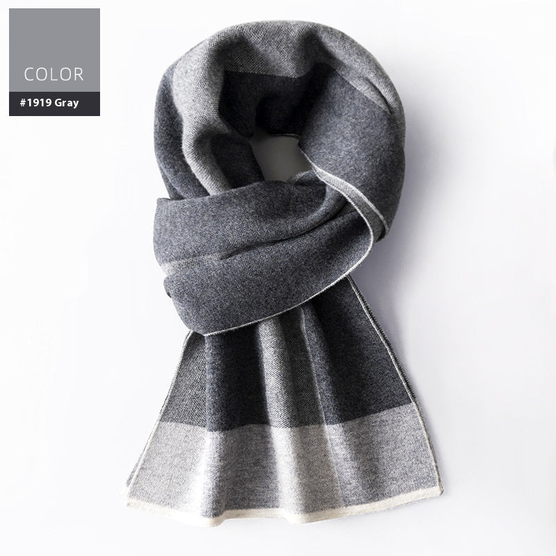 Men's Winter Plaid Wool Scarf Wool Scarf Men's Winter Plaid Double-sid | Ectron Online