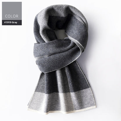 Men's Winter Plaid Wool Scarf