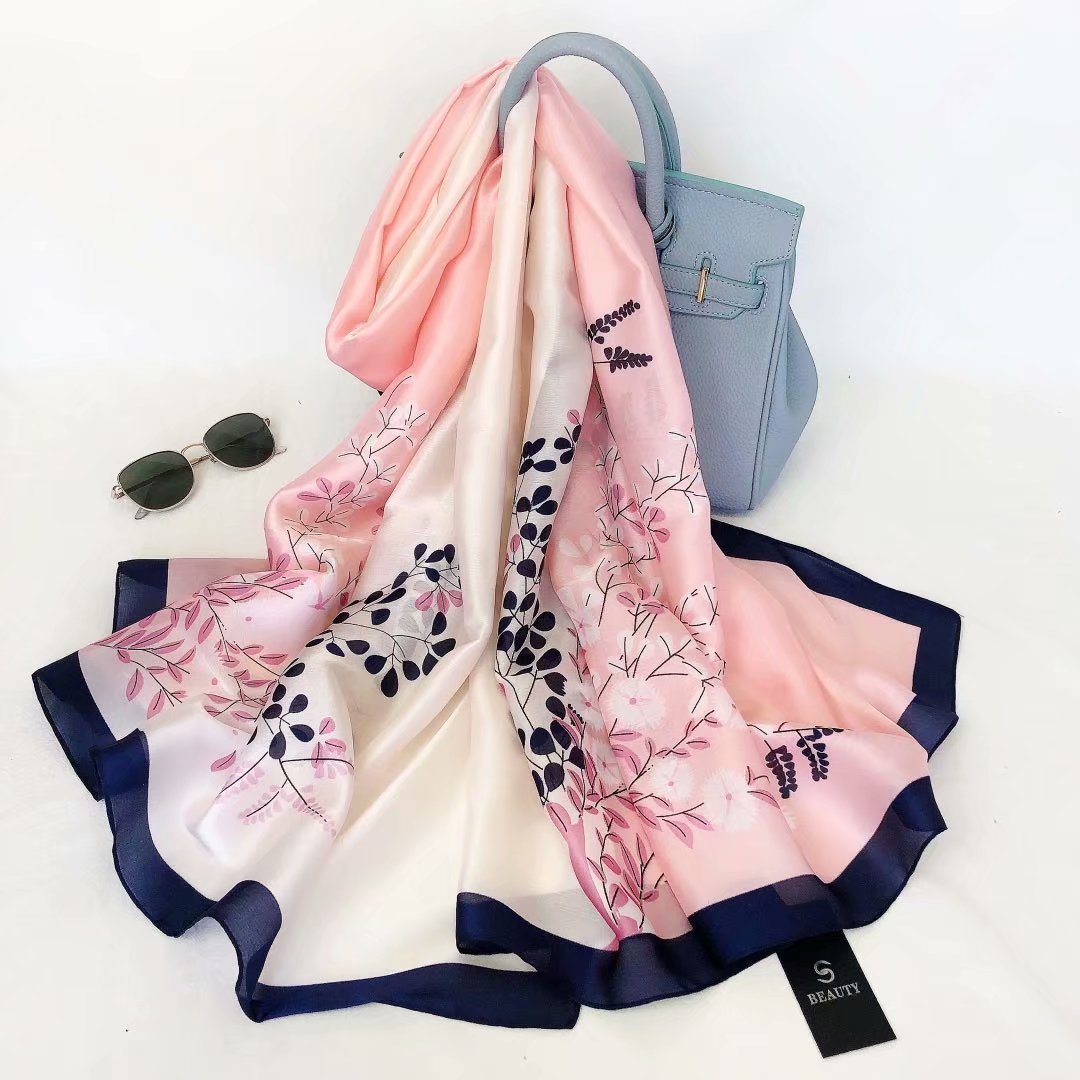 All-in-one Sunscreen Shawl Travel Silk Scarf Women's Beach Towel