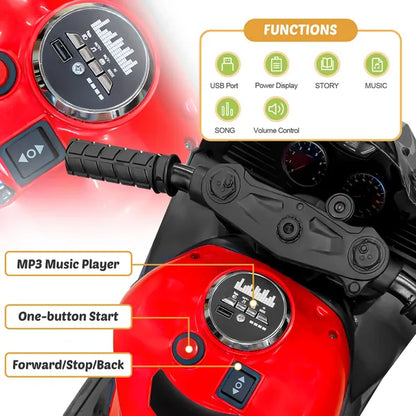 12V Kids Electric Ride-On Motorcycle Kids Powered Ride-ons Toy, Kids Motorcyc | Ectron Online