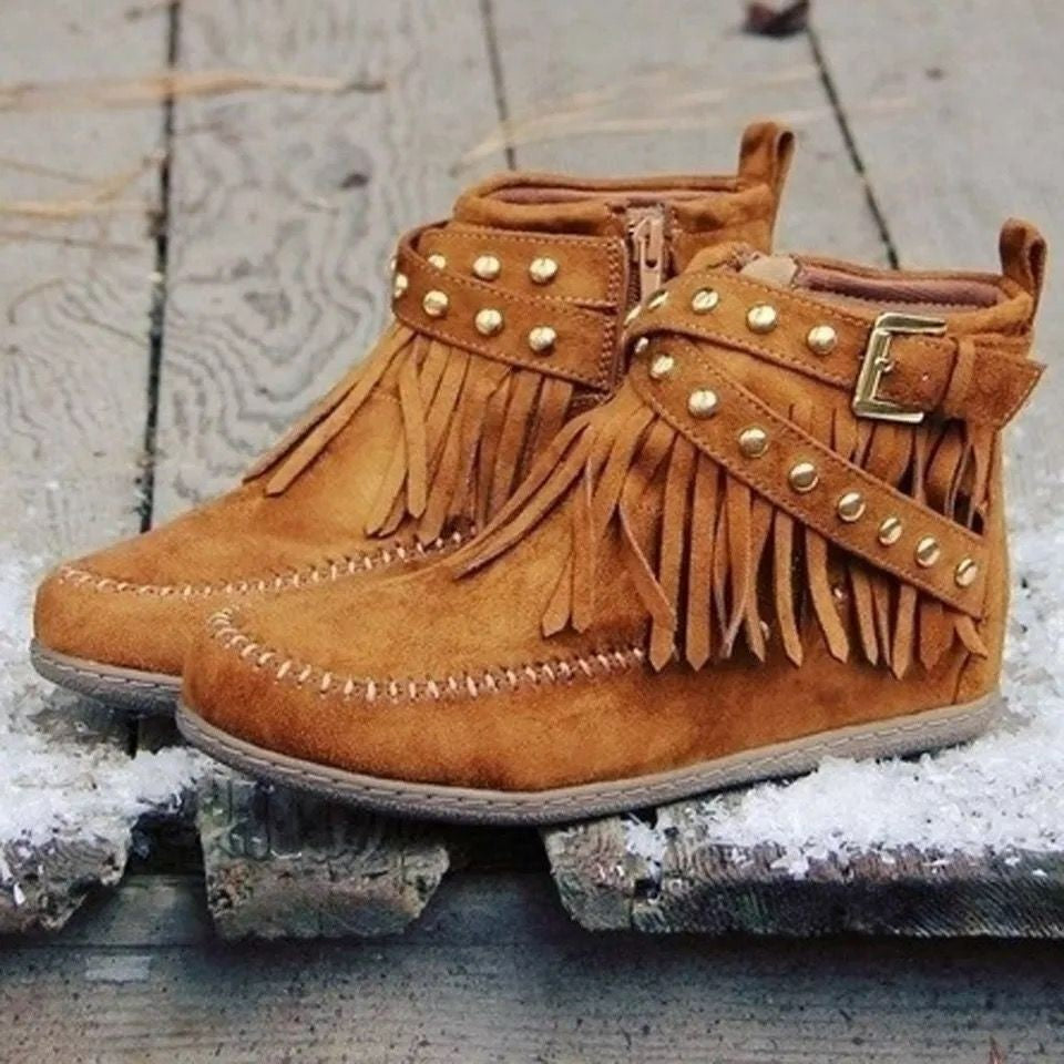 Women's Flat Buckle Martin Boots Retro Women's Flat Buckle Martin Boots Retro | Ectron Online