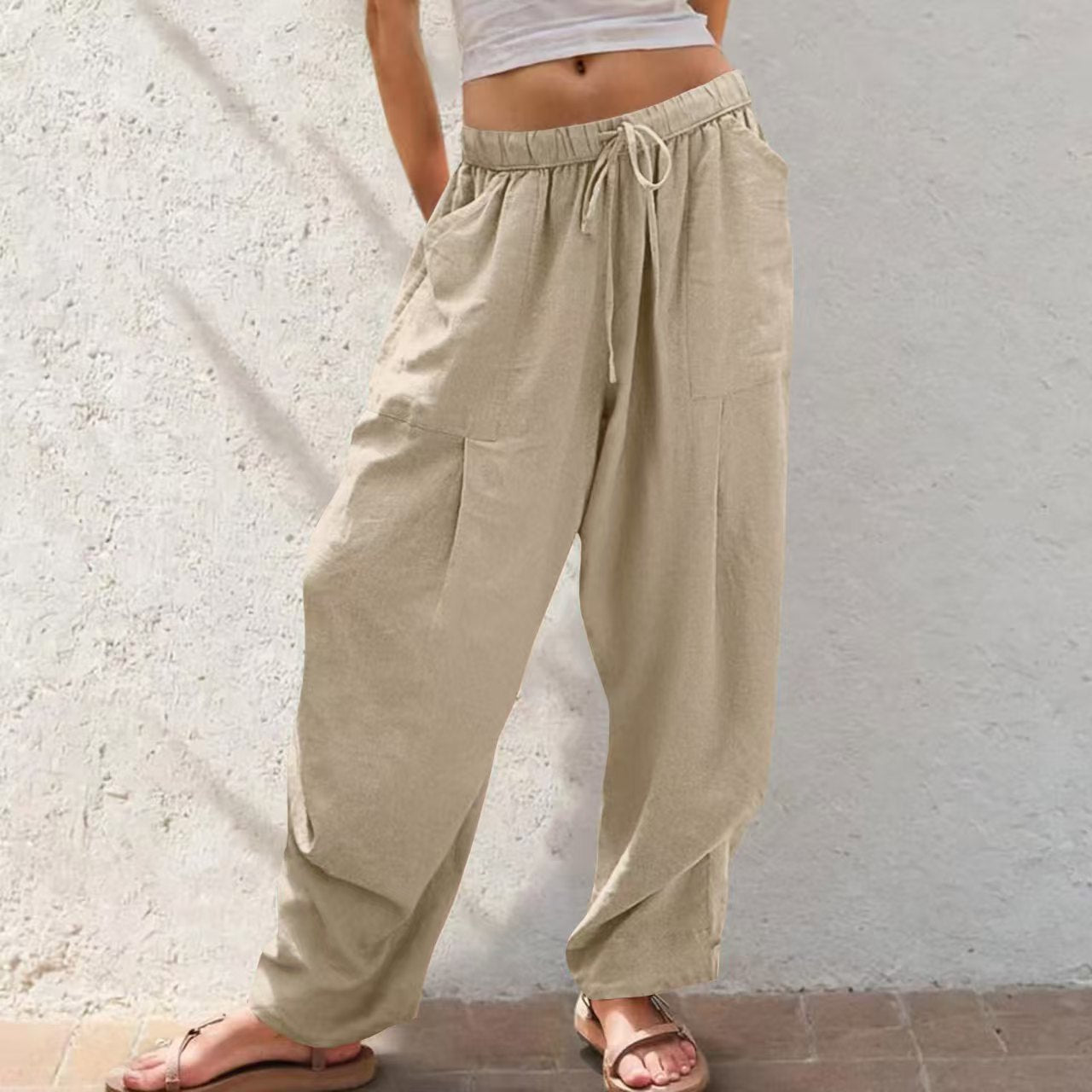 Women's Cotton-Linen Loose Lounge Pants