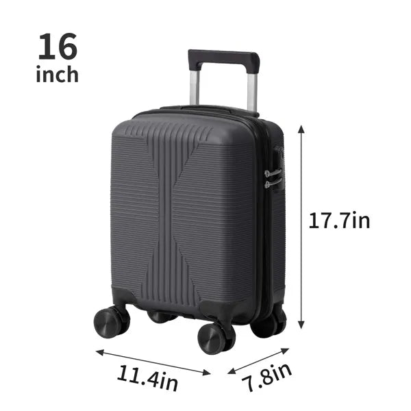 4-in-1 PP Trolley Case Set - Dark Gray Non-TSA Customs Lock 4-in-1 PP Trolley C | Ectron Online
