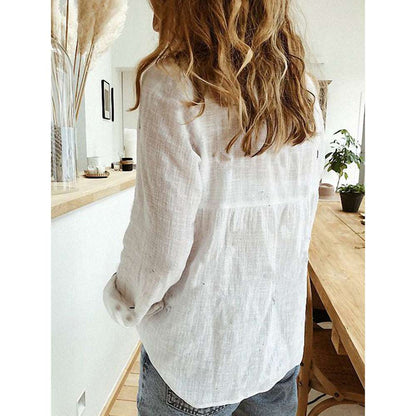 Women’s Loose Button Lapel Cardigan – Long Sleeve Blouse Top Loose Button Lapel Cardigan Top Long Sle | Ectron Online