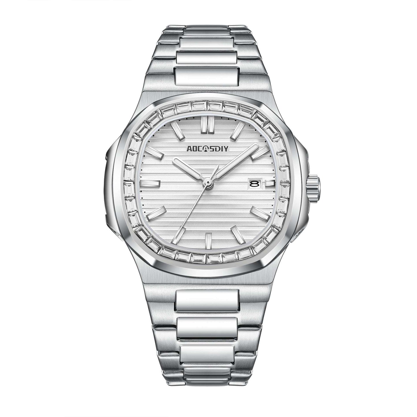 Men's Diamond Luminous Watch 2024 Men's Fashion Diamond Luminous Quar | Ectron Online