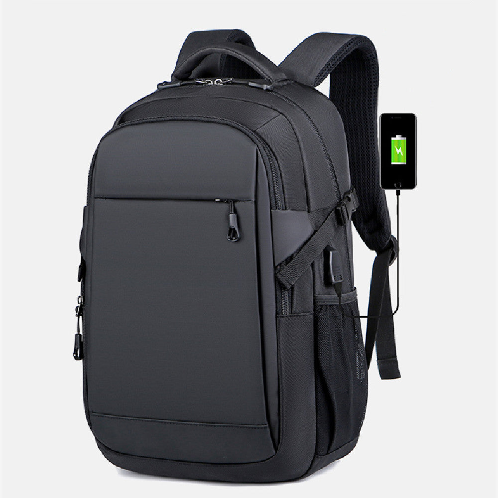 Fashion Men's Black Double-shoulder Backpack